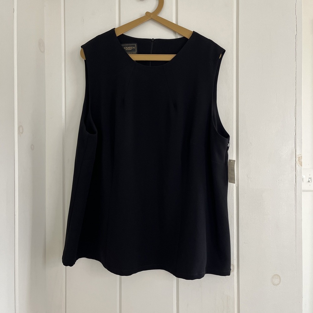 Louben Sleeveless Professional Black Size 20W, NWT, MSRP $73 Back Zip 3/4